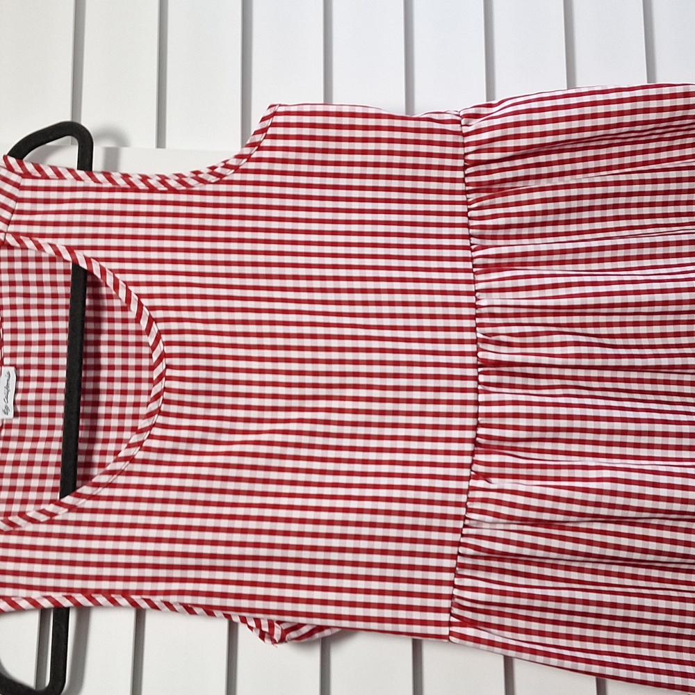 Red and white Plaid sleeveless dress size Medium